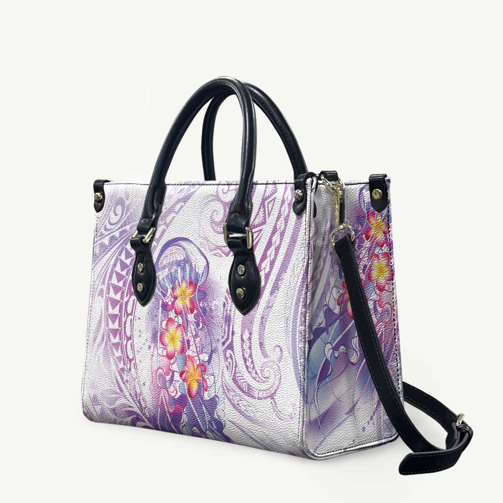Lavender Polynesian Jellyfish Leather Bag Watercolor Glows LT7 Lavender - Polynesian Pride