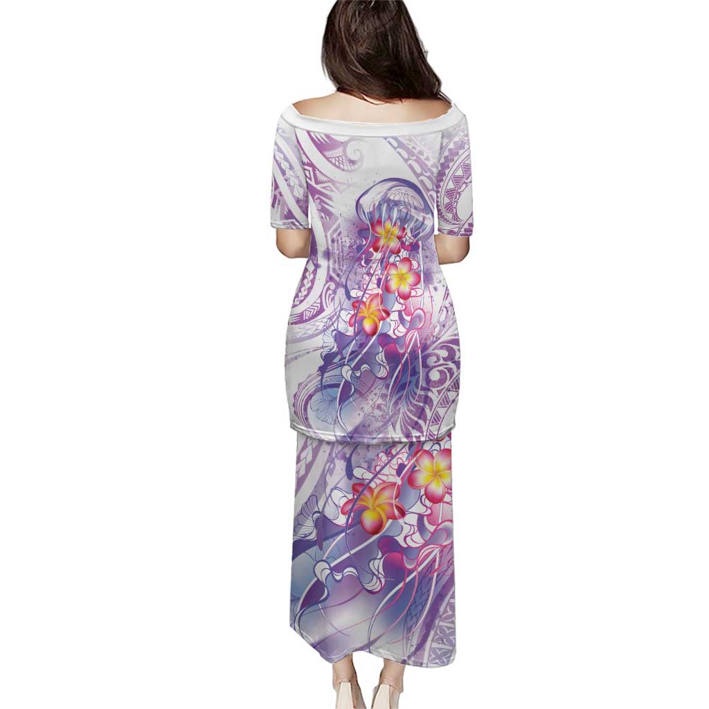 Lavender Polynesian Jellyfish Puletasi Watercolor Glows - Polynesian Pride