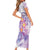Lavender Polynesian Jellyfish Short Sleeve Bodycon Dress Watercolor Glows - Polynesian Pride