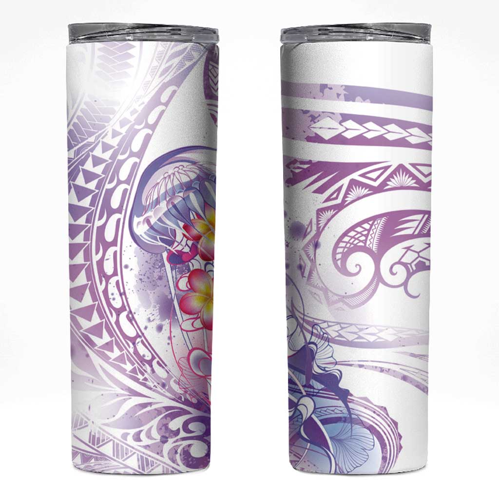 Lavender Polynesian Jellyfish Skinny Tumbler Watercolor Glows LT7 Lavender - Polynesian Pride
