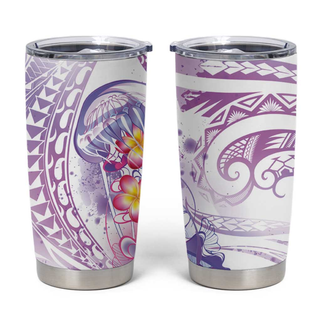 Lavender Polynesian Jellyfish Tumbler Cup Watercolor Glows LT7 Lavender - Polynesian Pride
