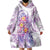 Lavender Polynesian Jellyfish Wearable Blanket Hoodie Watercolor Glows - Polynesian Pride