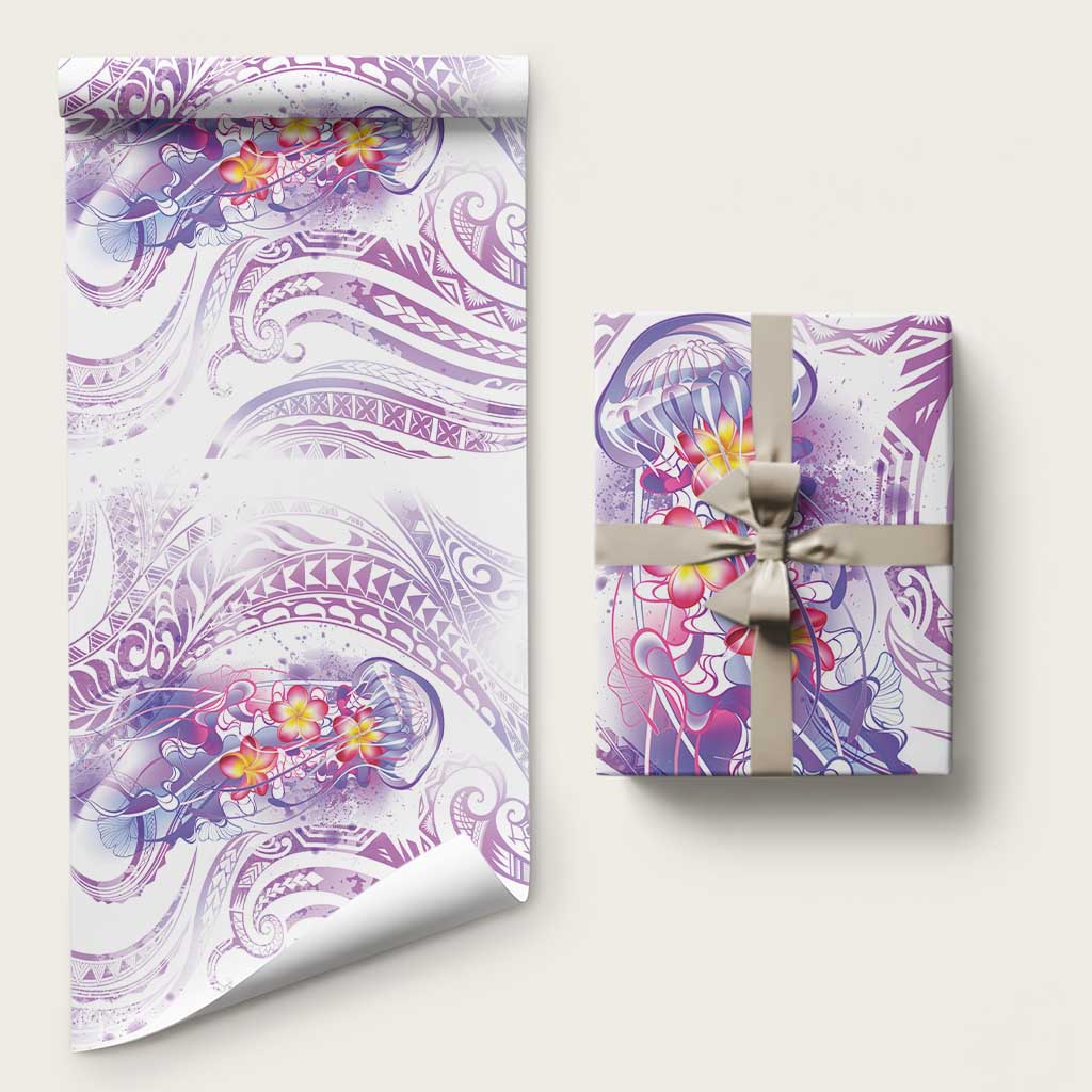 Lavender Polynesian Jellyfish Wrapping Paper Watercolor Glows