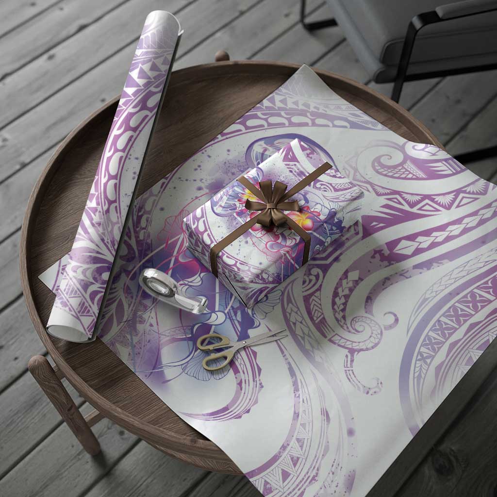 Lavender Polynesian Jellyfish Wrapping Paper Watercolor Glows