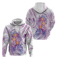 Lavender Polynesian Jellyfish Zip Hoodie Watercolor Glows LT7 - Polynesian Pride
