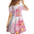 Rose Pink Polynesian Jellyfish Kid Short Sleeve Dress Watercolor Glows - Polynesian Pride