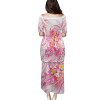 Rose Pink Polynesian Jellyfish Puletasi Watercolor Glows - Polynesian Pride