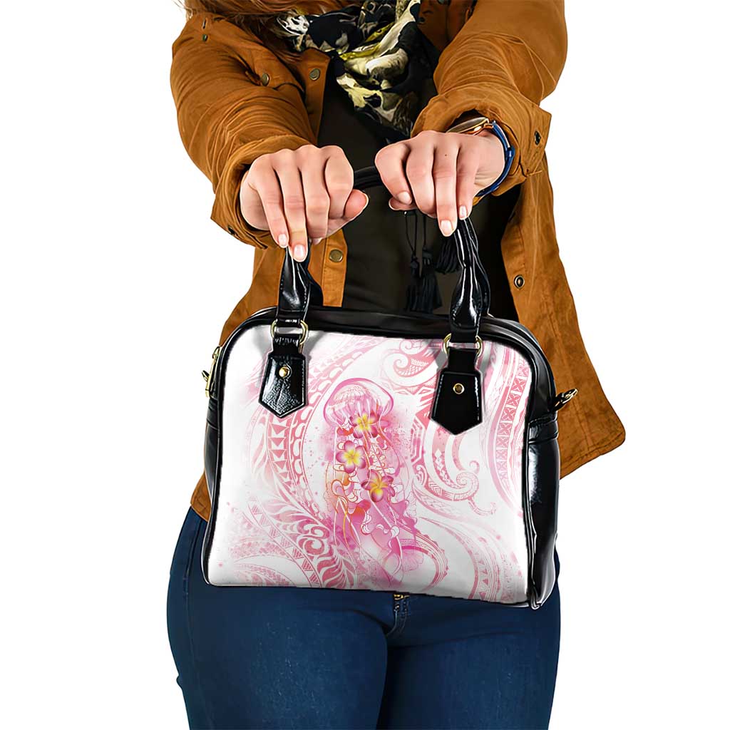 Rose Pink Polynesian Jellyfish Shoulder Handbag Watercolor Glows - Polynesian Pride