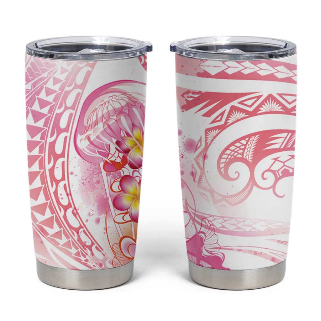 Rose Pink Polynesian Jellyfish Tumbler Cup Watercolor Glows LT7 Rose Pink - Polynesian Pride