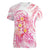Rose Pink Polynesian Jellyfish Women V-Neck T-Shirt Watercolor Glows - Polynesian Pride