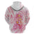 Rose Pink Polynesian Jellyfish Zip Hoodie Watercolor Glows - Polynesian Pride