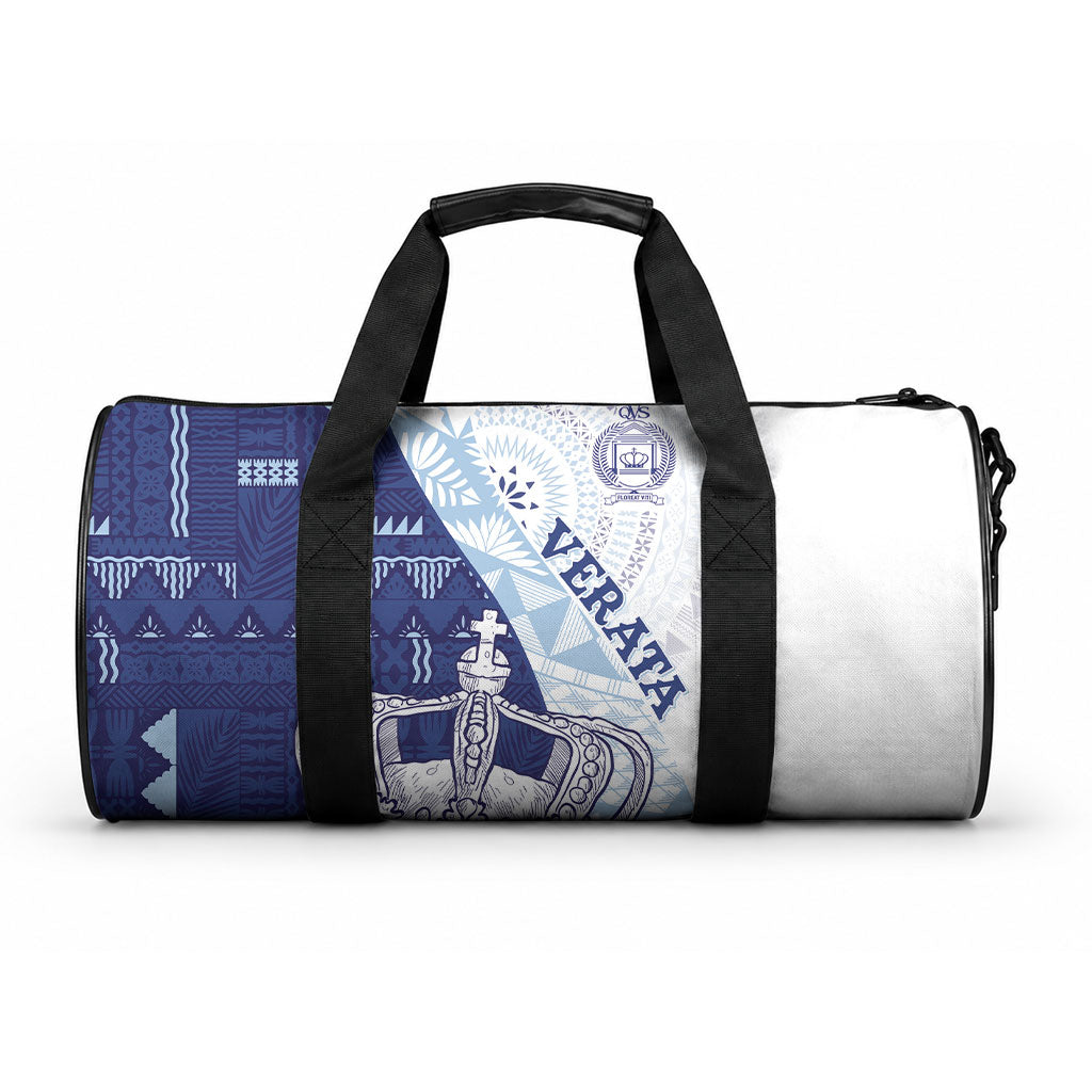Queen Victoria School Fiji Vulinitu Verata House Duffle Bag Masi Tapa LT7 One size Blue - Polynesian Pride