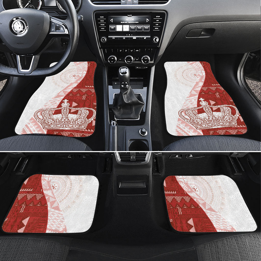 Queen Victoria School Fiji Vulinitu Tovata House Car Mats Masi Tapa LT7 Set 4pcs Red - Polynesian Pride