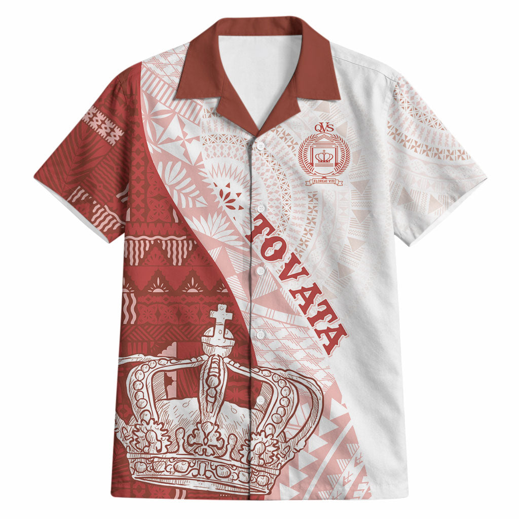 Queen Victoria School Fiji Vulinitu Tovata House Hawaiian Shirt Masi Tapa LT7 Red - Polynesian Pride