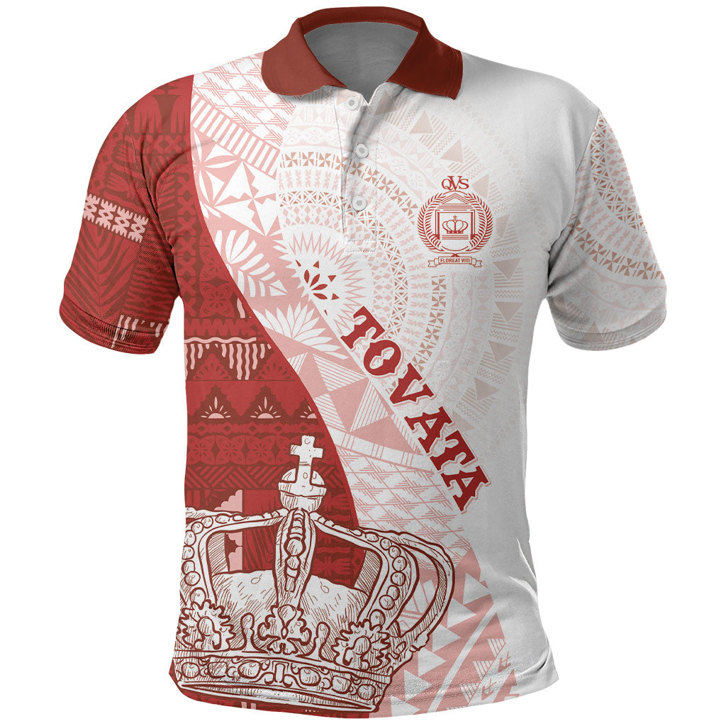 Queen Victoria School Fiji Vulinitu Tovata House Polo Shirt Masi Tapa LT7 Red - Polynesian Pride