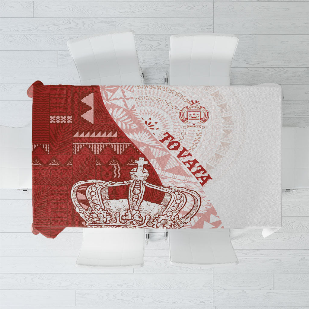 Queen Victoria School Fiji Vulinitu Tovata House Tablecloth Masi Tapa LT7 Red - Polynesian Pride