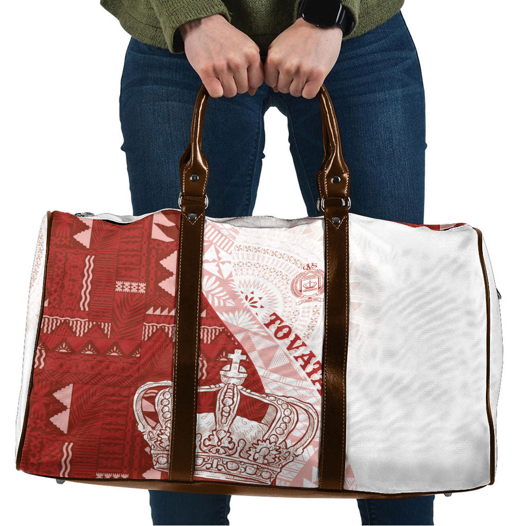 Queen Victoria School Fiji Vulinitu Tovata House Travel Bag Masi Tapa LT7 Red - Polynesian Pride