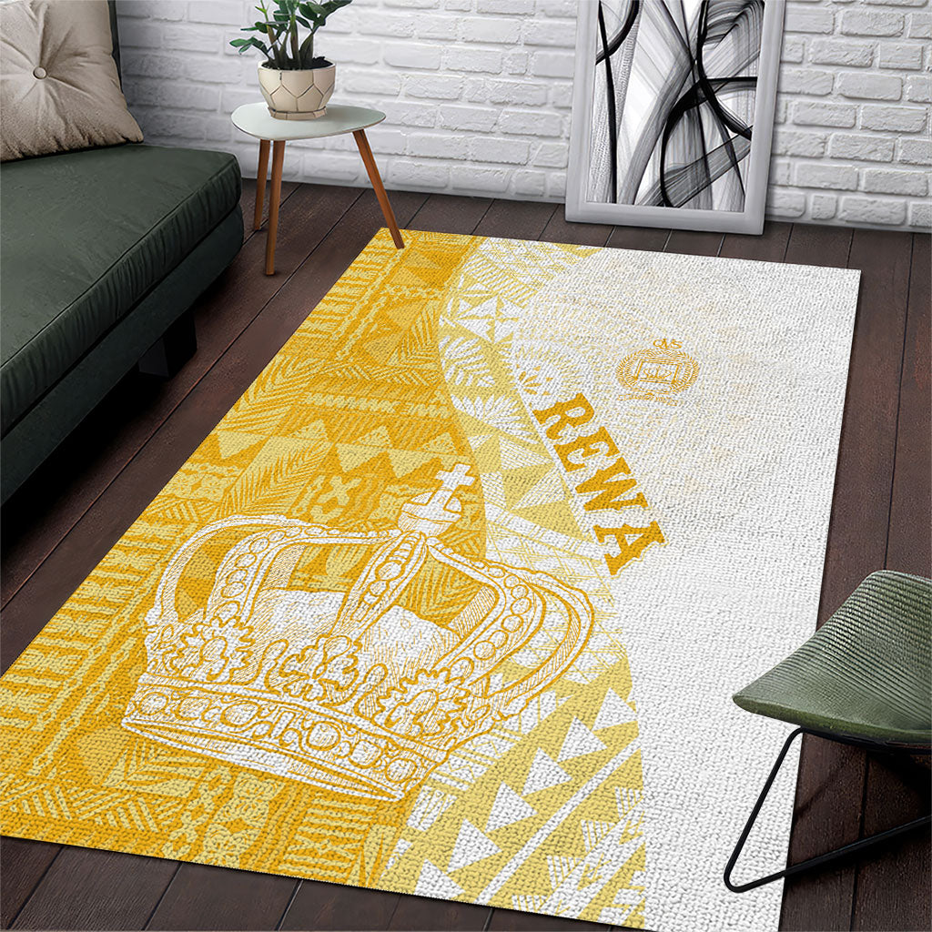 Queen Victoria School Fiji Vulinitu Rewa House Area Rug Masi Tapa LT7 Yellow - Polynesian Pride