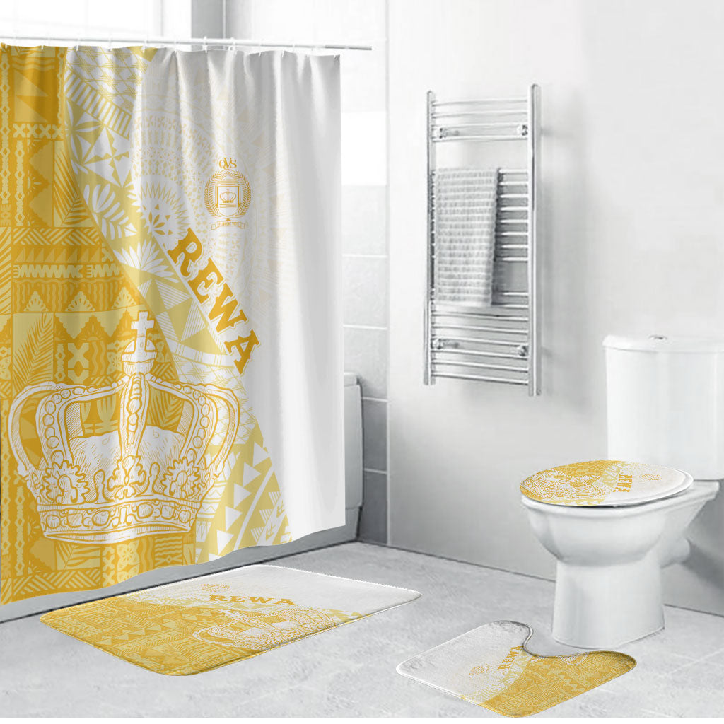 Queen Victoria School Fiji Vulinitu Rewa House Bathroom Set Masi Tapa LT7 Bathroom Set (4 pcs) Yellow - Polynesian Pride