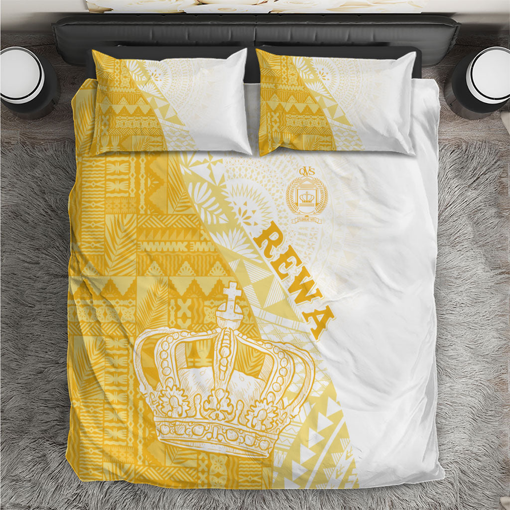Queen Victoria School Fiji Vulinitu Rewa House Bedding Set Masi Tapa LT7 Yellow - Polynesian Pride