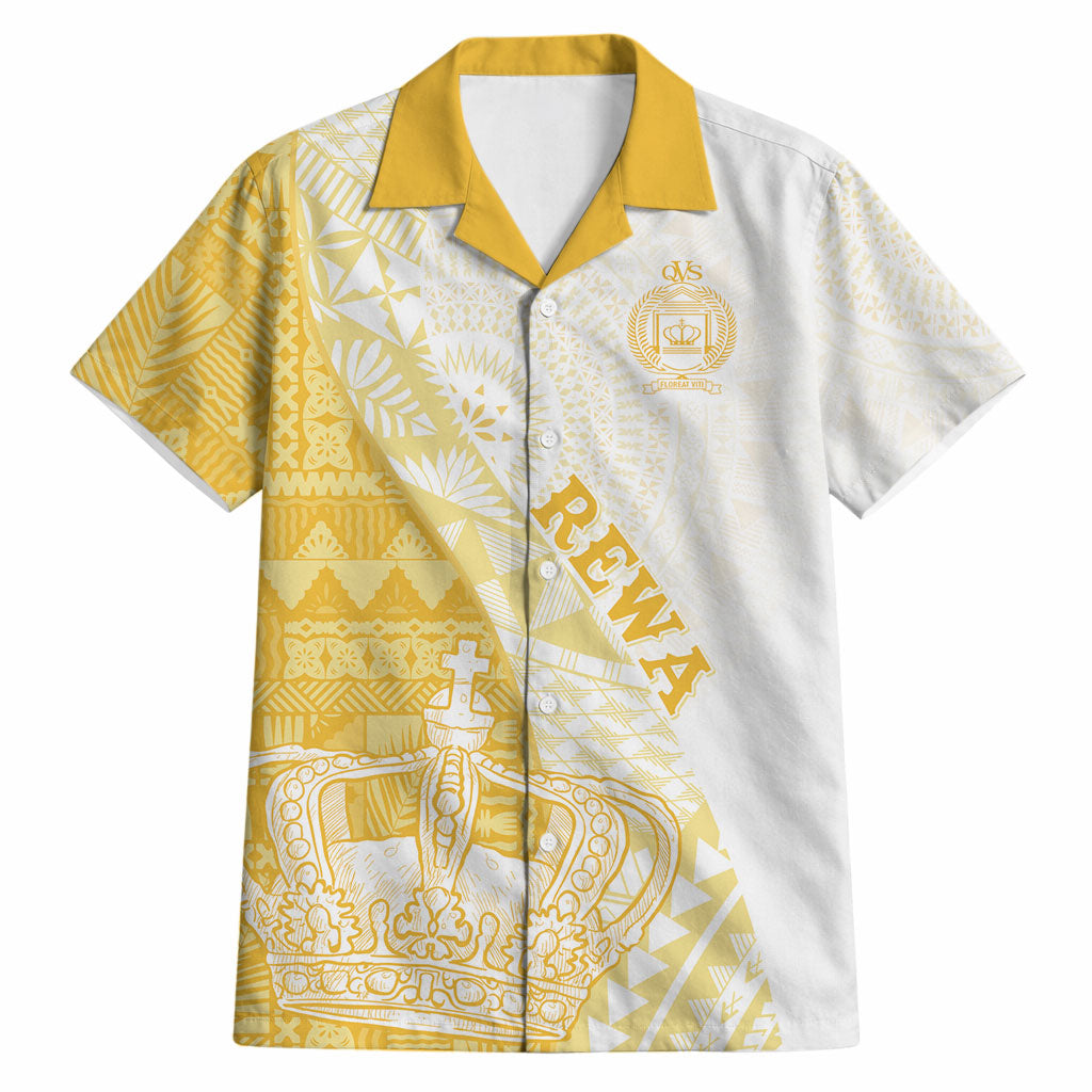 Queen Victoria School Fiji Vulinitu Rewa House Hawaiian Shirt Masi Tapa LT7 Yellow - Polynesian Pride