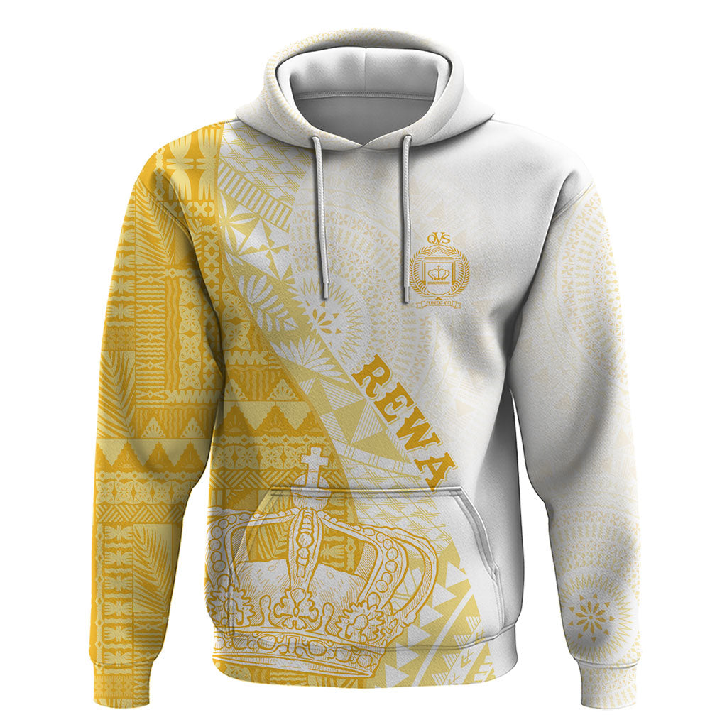 Queen Victoria School Fiji Vulinitu Rewa House Hoodie Masi Tapa LT7 Pullover Hoodie Yellow - Polynesian Pride