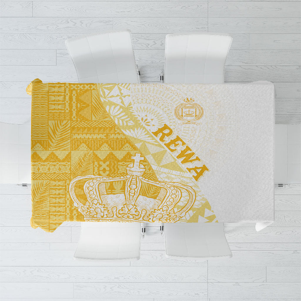 Queen Victoria School Fiji Vulinitu Rewa House Tablecloth Masi Tapa LT7 Yellow - Polynesian Pride