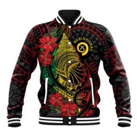 Vanuatu Meri Krismas Baseball Jacket Conch Shell Tribal Art
