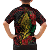 Vanuatu Meri Krismas Family Matching Off The Shoulder Long Sleeve Dress and Hawaiian Shirt Conch Shell Tribal Art LT7 - Polynesian Pride