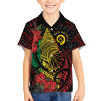 Vanuatu Meri Krismas Family Matching Off The Shoulder Long Sleeve Dress and Hawaiian Shirt Conch Shell Tribal Art LT7 Son's Shirt Art - Polynesian Pride