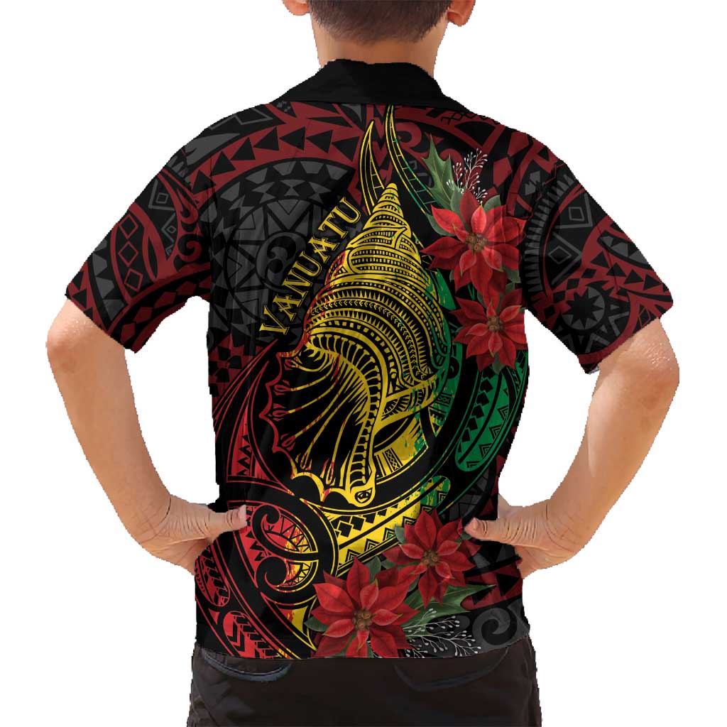 Vanuatu Meri Krismas Family Matching Off Shoulder Maxi Dress and Hawaiian Shirt Conch Shell Tribal Art
