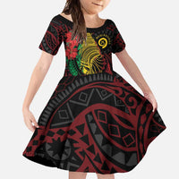Vanuatu Meri Krismas Family Matching Tank Maxi Dress and Hawaiian Shirt Conch Shell Tribal Art LT7 Daughter's Dress Art - Polynesian Pride