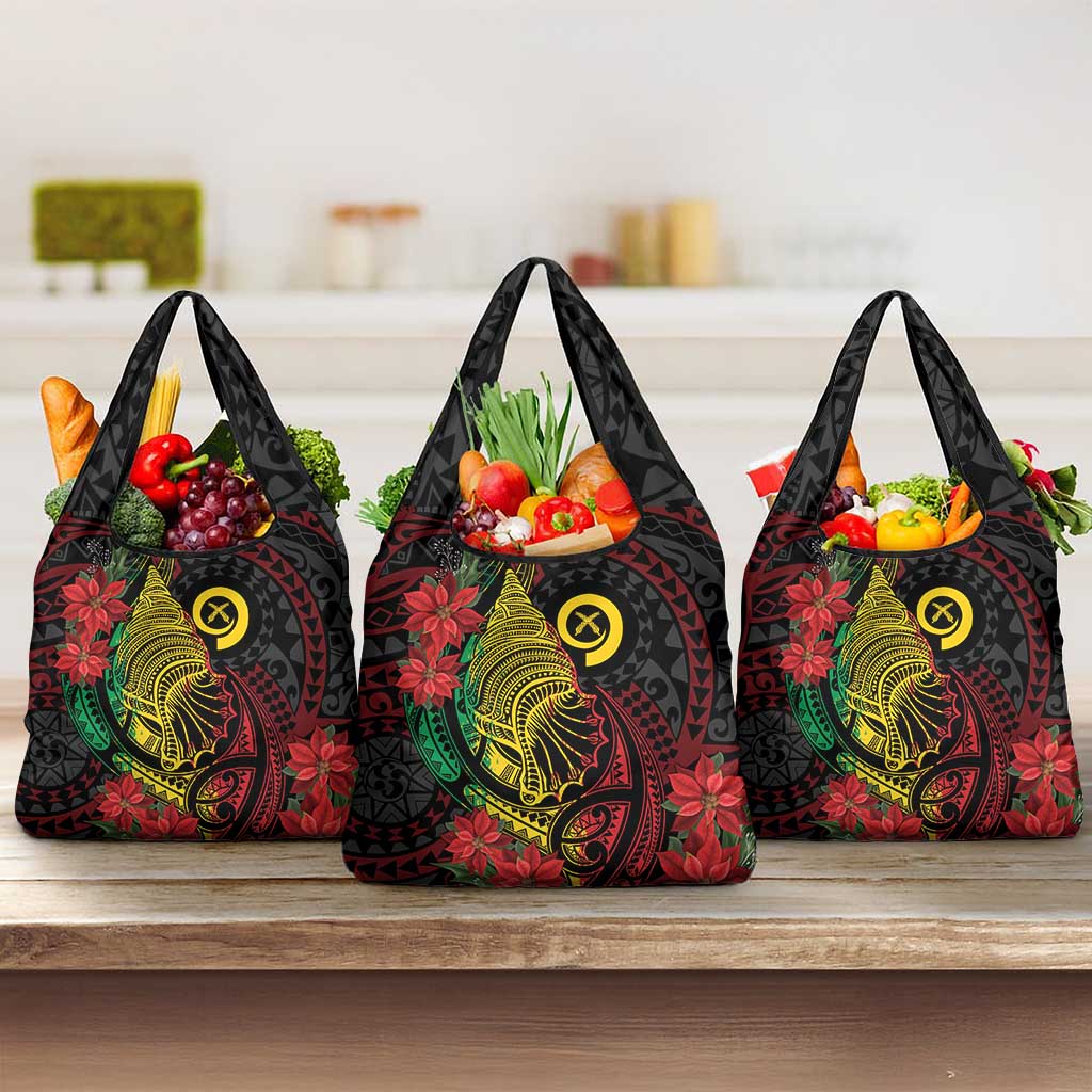 Vanuatu Meri Krismas Grocery Bag Conch Shell Tribal Art