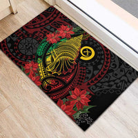 Vanuatu Meri Krismas Rubber Doormat Conch Shell Tribal Art