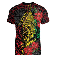 Vanuatu Meri Krismas Women V-Neck T-Shirt Conch Shell Tribal Art