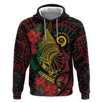 Vanuatu Meri Krismas Zip Hoodie Conch Shell Tribal Art