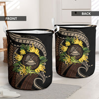 Samoa Moso'oi Flowers Tatau Laundry Basket Festive Tapa Brown LT7 - Polynesian Pride