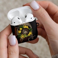 Samoa Moso'oi Flowers Tatau AirPods Case Festive Tapa Brown LT7 - Polynesian Pride