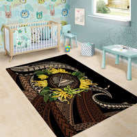 Samoa Moso'oi Flowers Tatau Area Rug Festive Tapa Brown LT7 - Polynesian Pride