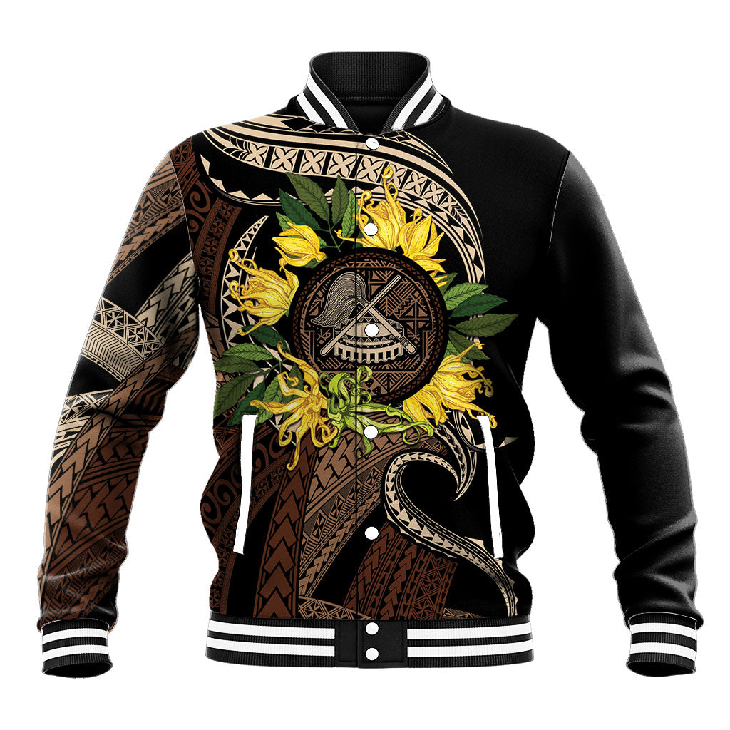 Samoa Moso'oi Flowers Tatau Baseball Jacket Festive Tapa Brown LT7 Unisex Brown - Polynesian Pride