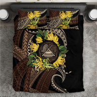 Samoa Moso'oi Flowers Tatau Bedding Set Festive Tapa Brown LT7 Brown - Polynesian Pride