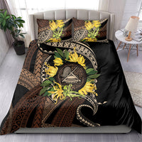 Samoa Moso'oi Flowers Tatau Bedding Set Festive Tapa Brown LT7 - Polynesian Pride