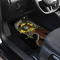 Samoa Moso'oi Flowers Tatau Car Mats Festive Tapa Brown LT7 - Polynesian Pride