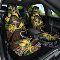 Samoa Moso'oi Flowers Tatau Car Seat Cover Festive Tapa Brown LT7 One Size Brown - Polynesian Pride