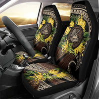 Samoa Moso'oi Flowers Tatau Car Seat Cover Festive Tapa Brown LT7 - Polynesian Pride
