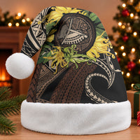 Samoa Moso'oi Flowers Tatau Christmas Santa Hat Festive Tapa Brown LT7 Without Fur Brown - Polynesian Pride
