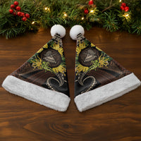 Samoa Moso'oi Flowers Tatau Christmas Santa Hat Festive Tapa Brown LT7 - Polynesian Pride
