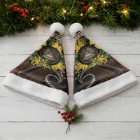 Samoa Moso'oi Flowers Tatau Christmas Santa Hat Festive Tapa Brown LT7 - Polynesian Pride
