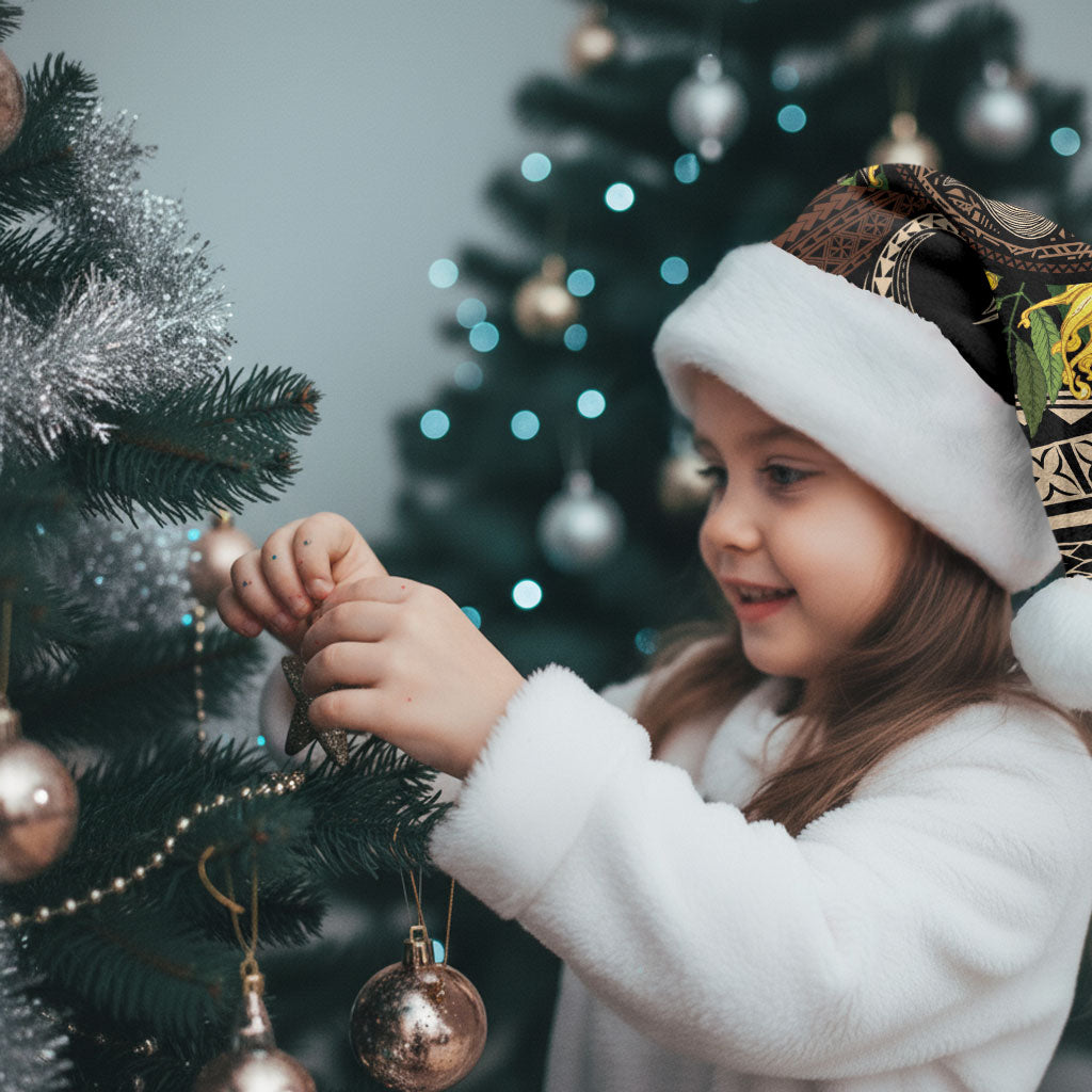 Samoa Moso'oi Flowers Tatau Christmas Santa Hat Festive Tapa Brown LT7 - Polynesian Pride
