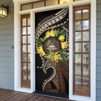 Samoa Moso'oi Flowers Tatau Door Cover Festive Tapa Brown LT7 - Polynesian Pride